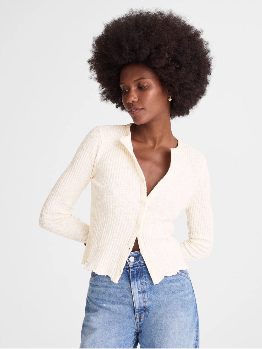 Madewell Lettuce-Hem Ribbed Cardigan